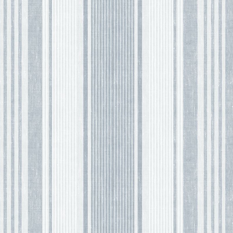 Schumacher Wallpaper 6860 Linen Stripe Blue