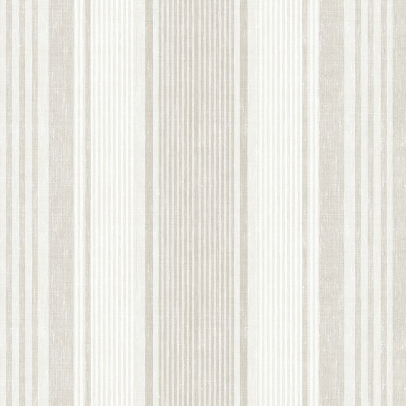 Schumacher Wallpaper 6861 Linen Stripe Natural