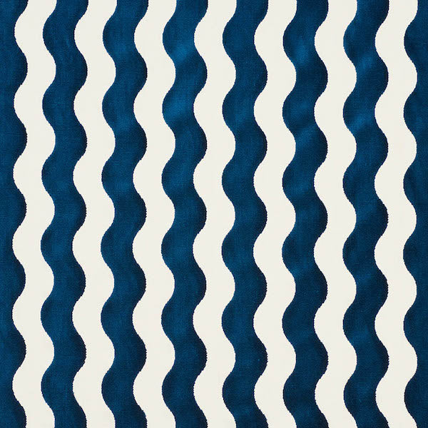 Schumacher Fabric 69423 The Wave Navy