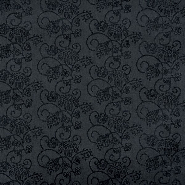 Schumacher Fabric 70181 Calliope Embroidery Black