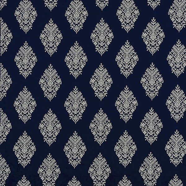 Schumacher Fabric 70222 Zinda Embroidery Navy