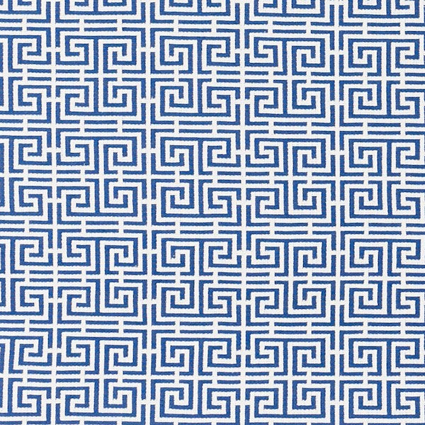 Schumacher Fabric 70561 Chinois Fret Blue White