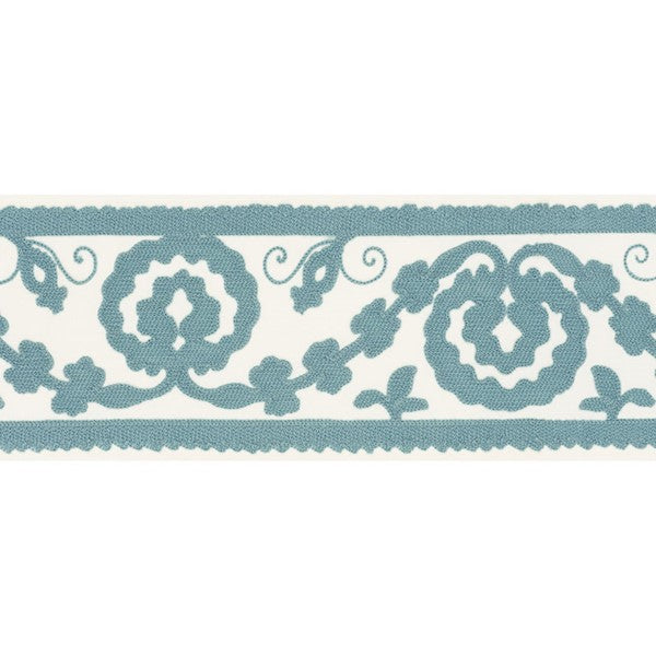 Schumacher Fabric Trim 70592 Ashbury Tape Sky