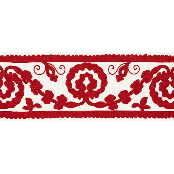 Schumacher Fabric Trim 70593 Ashbury Tape Red