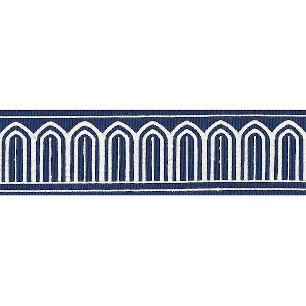 Schumacher Fabric Trim 70767 Arches Embroidered Tape Marine