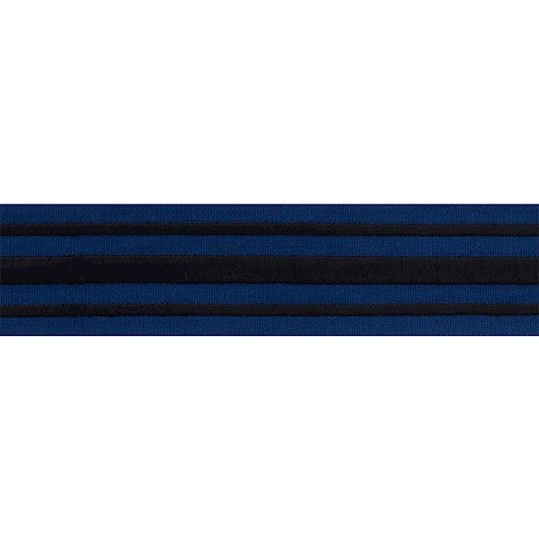 Schumacher Fabric Trim 70780 Military Stripe Tape Black On Navy