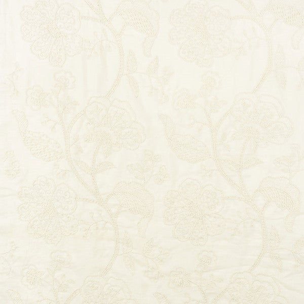 Schumacher Fabric 70811 Full Bloom Embroidery Cream