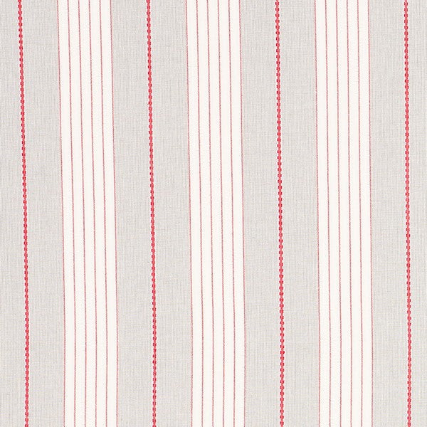 Schumacher Fabric 71373 Audrey Stripe Grey & Red