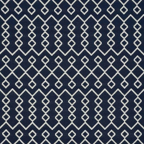 Schumacher Fabric 72110 Bricolette Navy