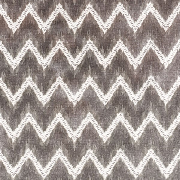 Schumacher Fabric 72841 Chevron Velvet Grey