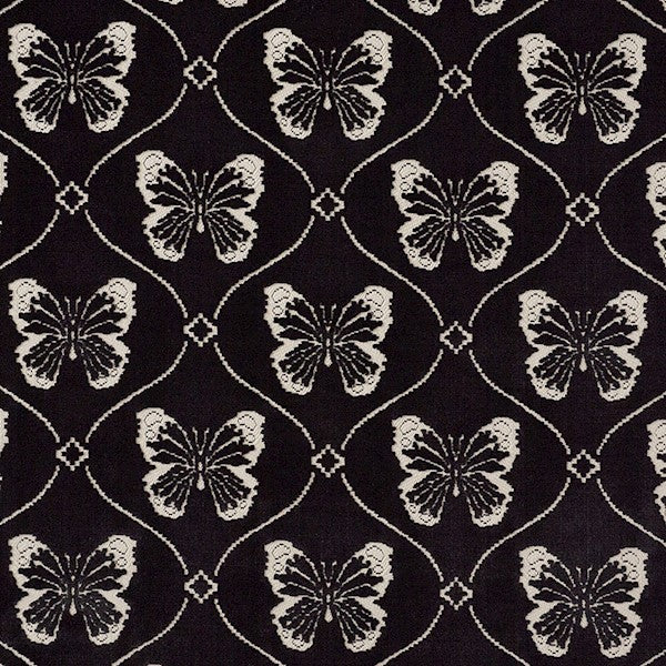 Schumacher Fabric 72960 Papillon Velvet Onyx