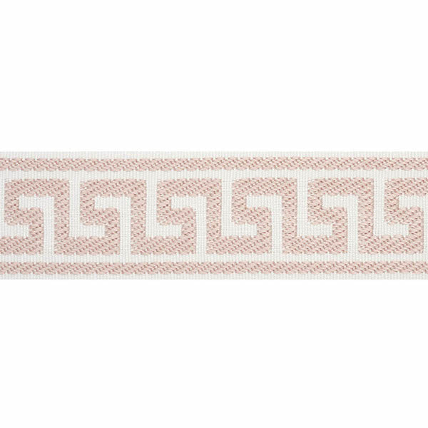 Schumacher Fabric Trim 74689 Etienne Silk Greek Key Narrow Blush