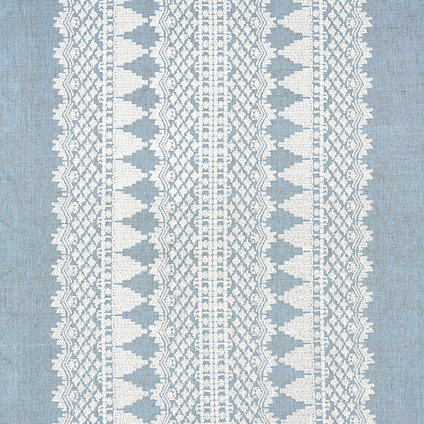 Schumacher Fabric 75475 Wentworth Embroidery Chambray