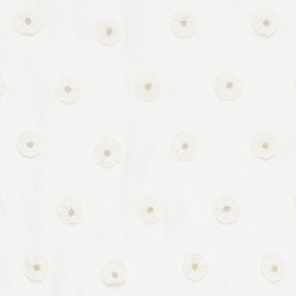 Schumacher Fabric 75750 Button Flower Sheer Ivory