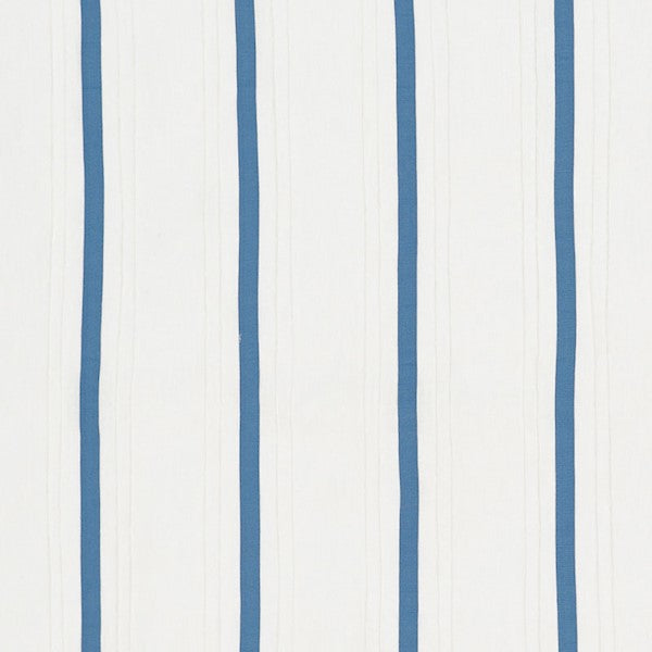 Schumacher Fabric 75760 Stripe Applique Sheer Blue
