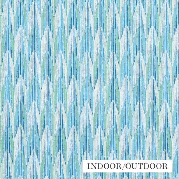 Schumacher Fabric 75910 Verdant Aqua & Leaf