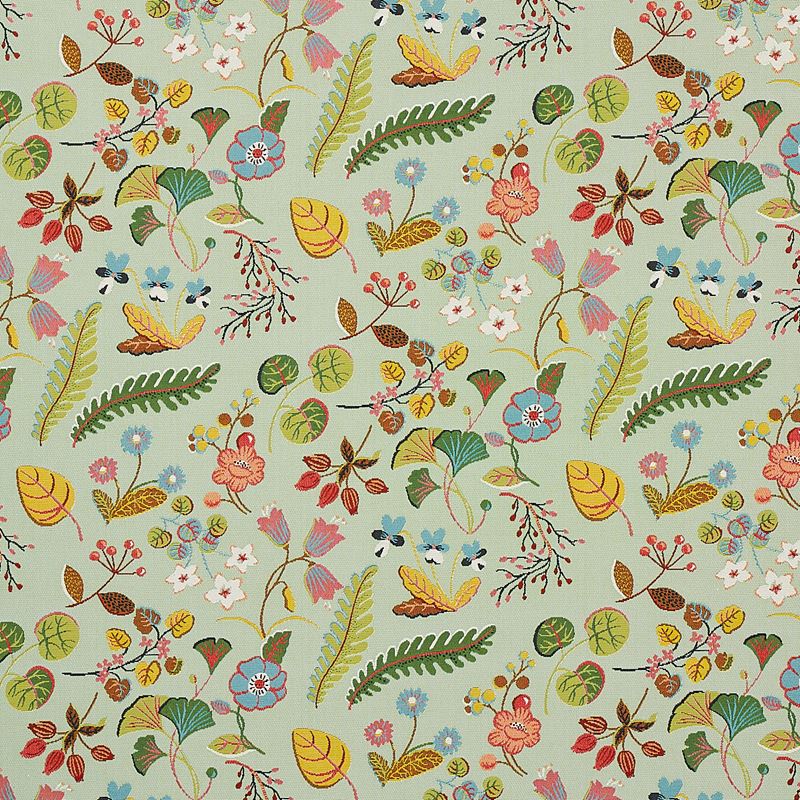 Schumacher Fabric 75942 Botanica Indoor/Outdoor Mineral