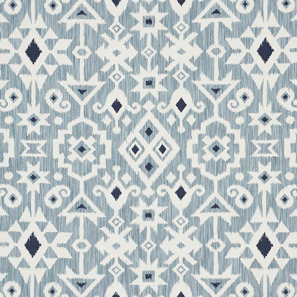 Schumacher Fabric 76521 Crusoe Ikat Sky