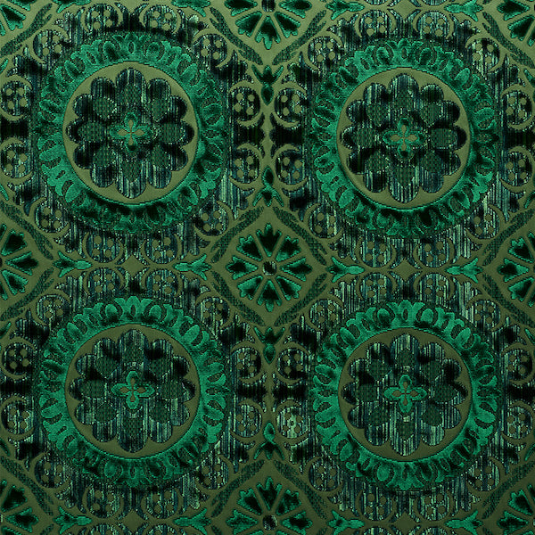 Schumacher Fabric 77641 Suzani Strie Velvet Emerald