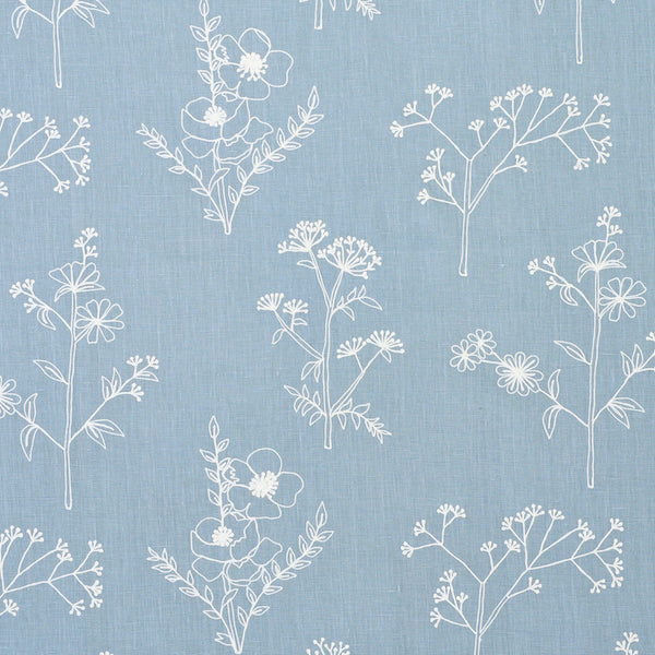 Schumacher Fabric 78360 Lisbeth Embroidery Blue