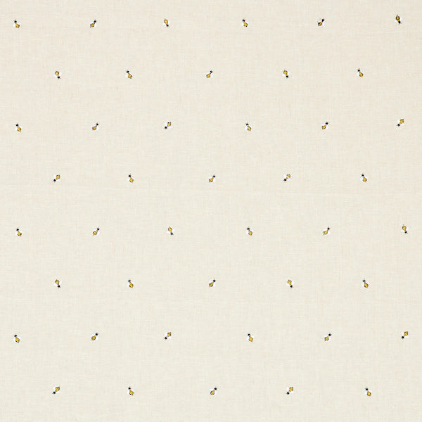 Schumacher Fabric 78420 Honey Bee Embroidery Natural