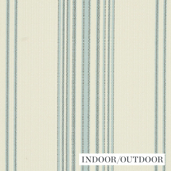 Schumacher Fabric 79332 Solana Stripe Indoor/Outdoor Sky