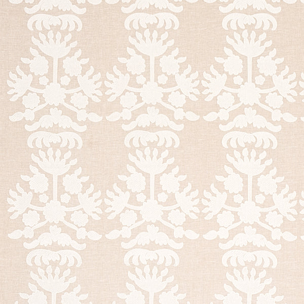 Schumacher Fabric 79472 Cybele Embroidery Natural