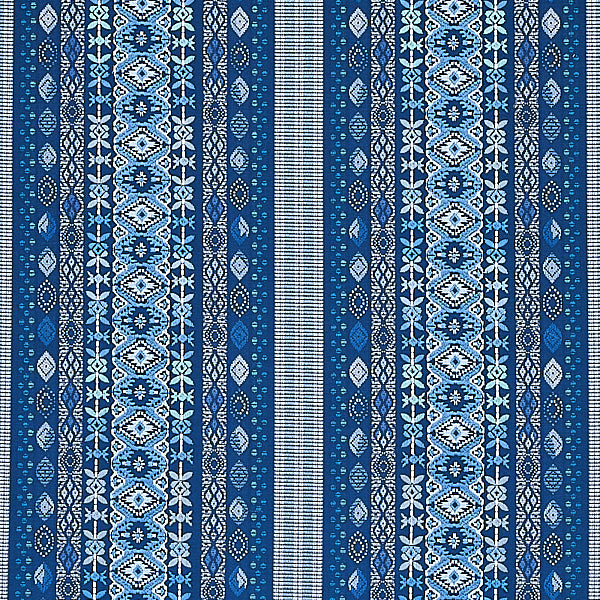 Schumacher Fabric 79680 Cosima Embroidery Blue Multi