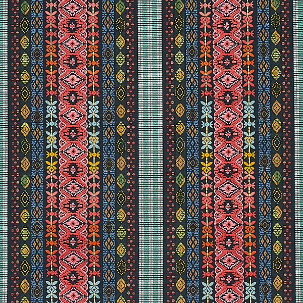 Schumacher Fabric 79681 Cosima Embroidery Carbon Multi