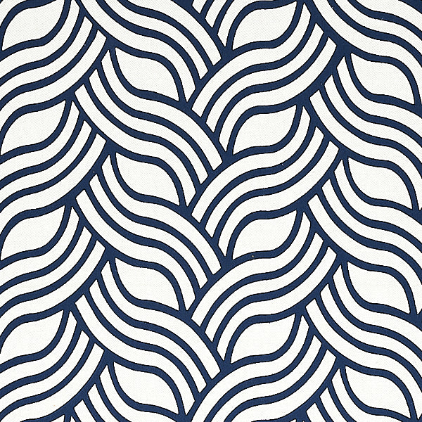 Schumacher Fabric 79951 Sangomar Applique Navy