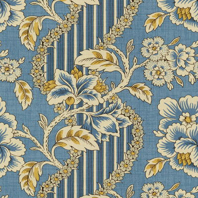 Brunschwig & Fils Fabric 8013129.54 Bois De Rose Blue/Gold