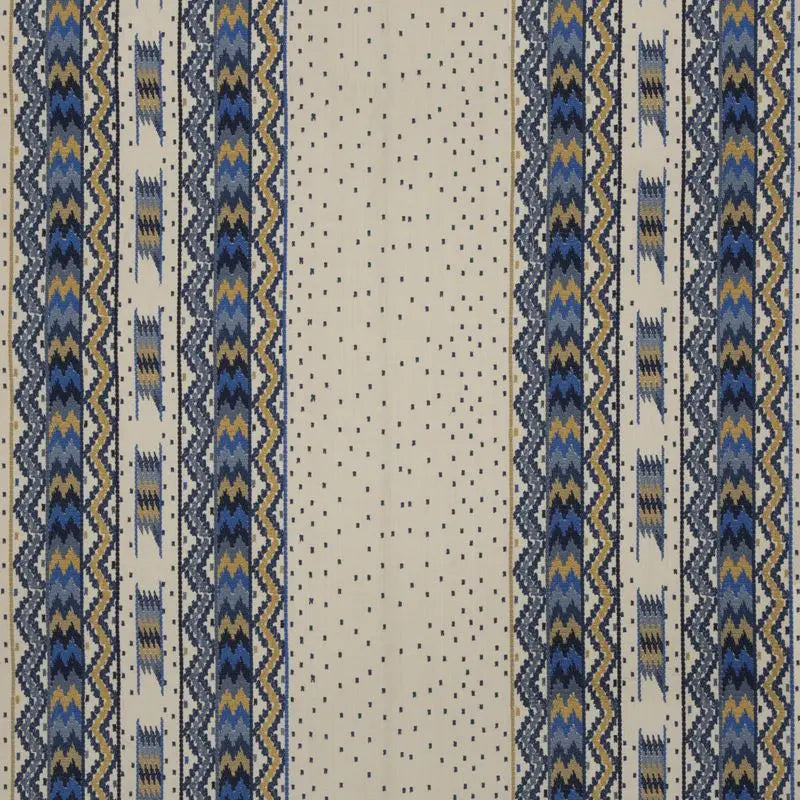 Brunschwig & Fils Fabric 8015174.54 Talakona Stripe Blue/Gold