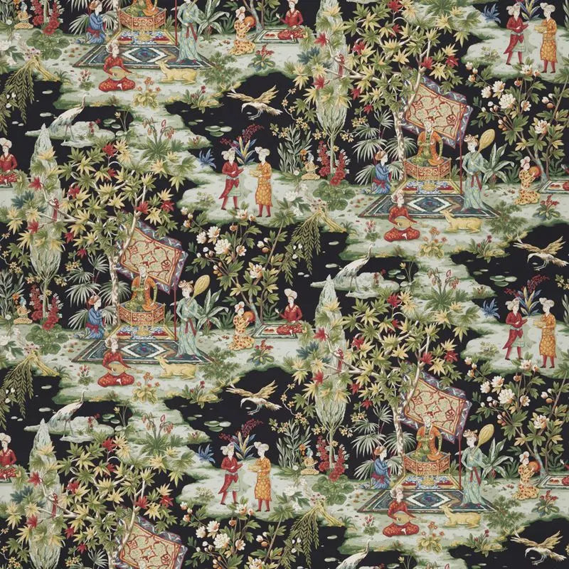 Brunschwig & Fils Fabric 8018119.8 Lodi Garden Print Onyx