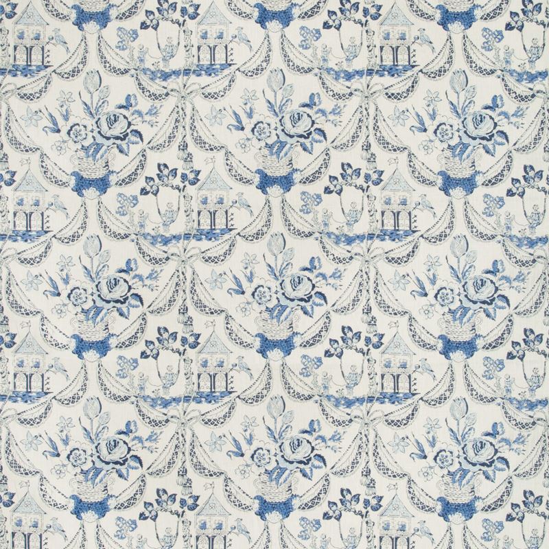 Brunschwig & Fils Fabric 8019100.5 Bird & Swing Hb Blue