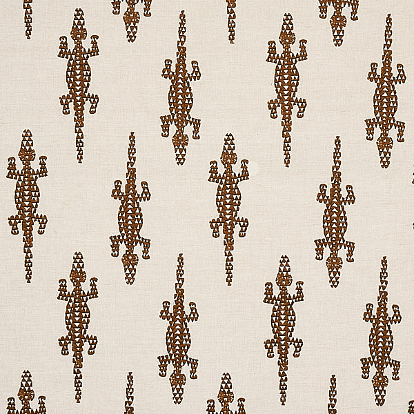 Schumacher Fabric 80201 Baracoa Embroidery Brown