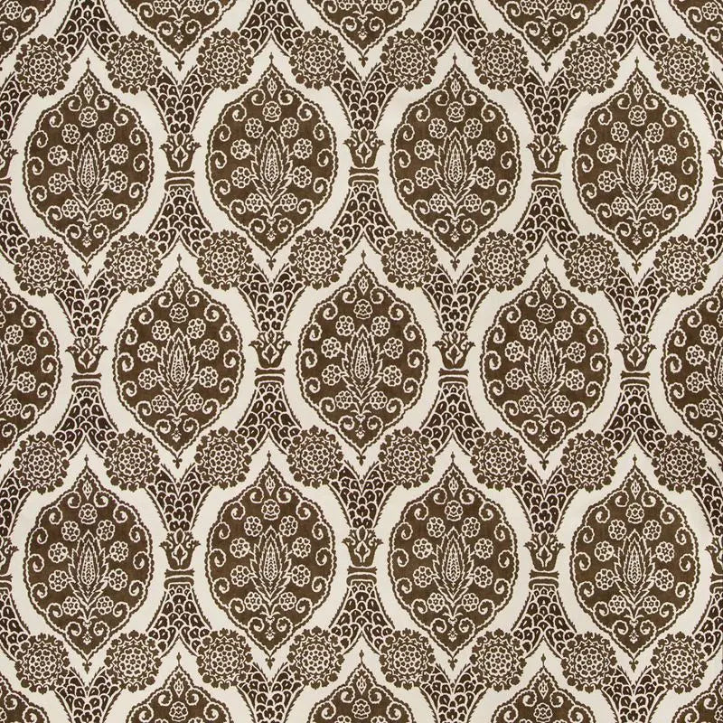 Brunschwig & Fils Fabric 8020103.6 Sufera Print Chocolate