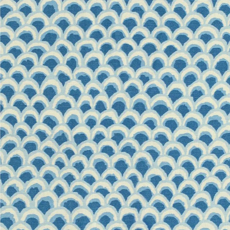 Brunschwig & Fils Fabric 8020126.5 Pave Ii Print Blue