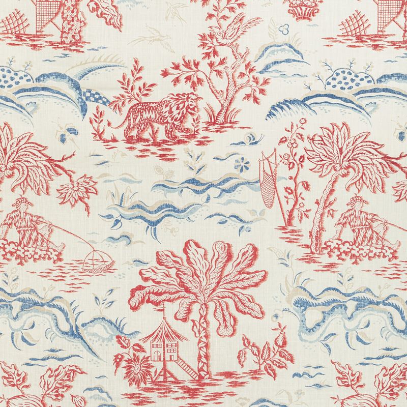 Brunschwig & Fils Fabric 8022101.195 Valensole Print Red/Blue