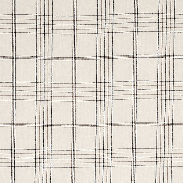 Schumacher Fabric 80302 Nils Plaid Linen Charcoal