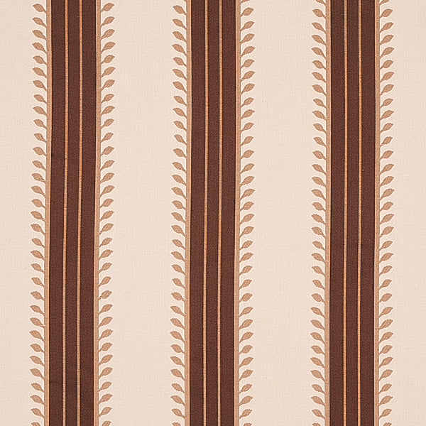 Schumacher Fabric 80722 Etruscan Stripe Brown
