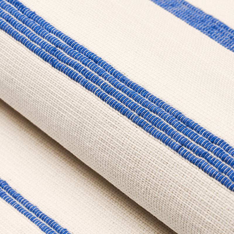Schumacher Fabric 81391 Cambaya Handwoven Stripe Blue