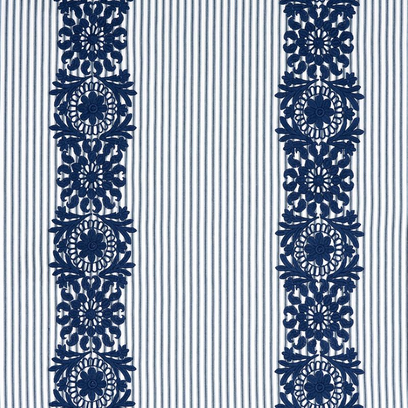 Schumacher Fabric 81541 Joelle Stripe Blue