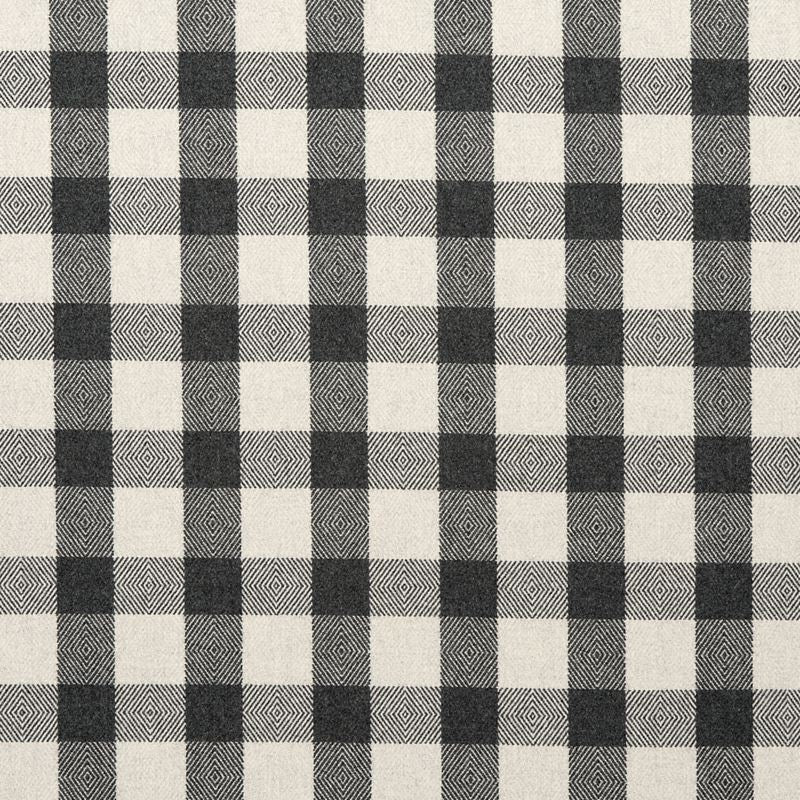 Schumacher Fabric 81612 Galt Wool Check Charcoal