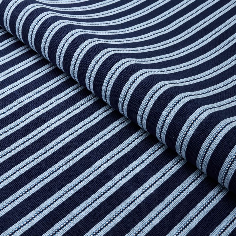 Schumacher Fabric 82180 Benson Stripe Ã‰Pinglã‰ Navy