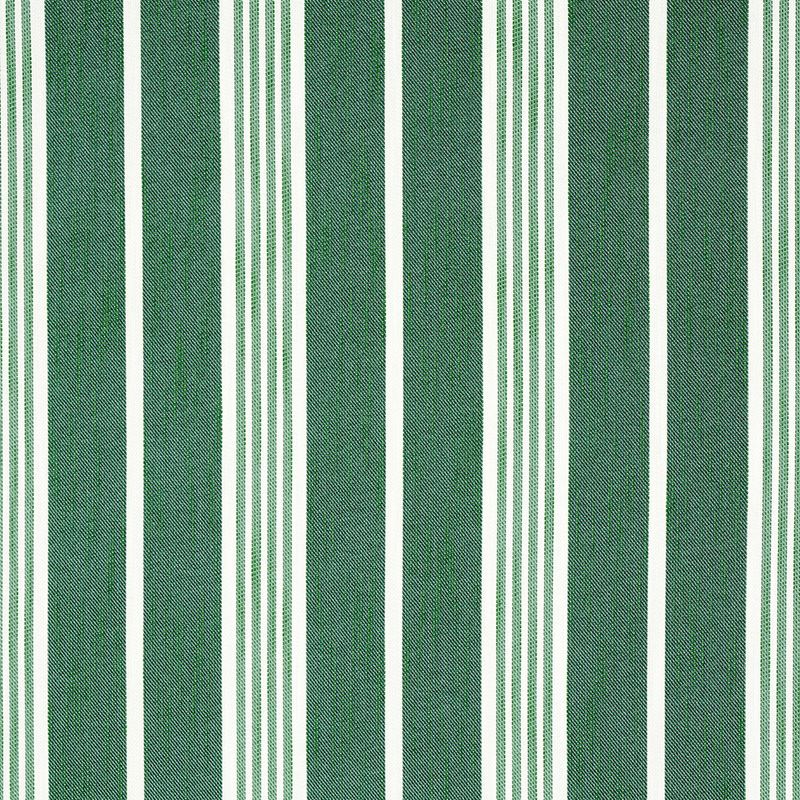 Schumacher Fabric 82302 Hampton Stripe Indoor/Outdoor Emerald