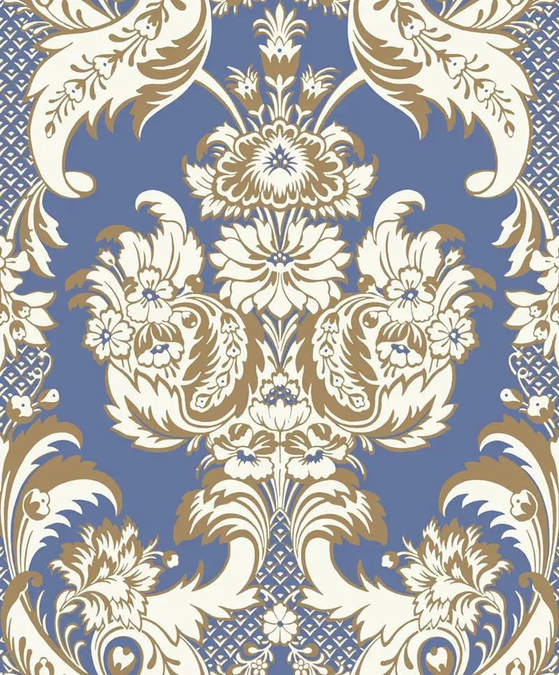 Cole & Son Wallpaper 94/3016.CS Wyndham Blue and Gold