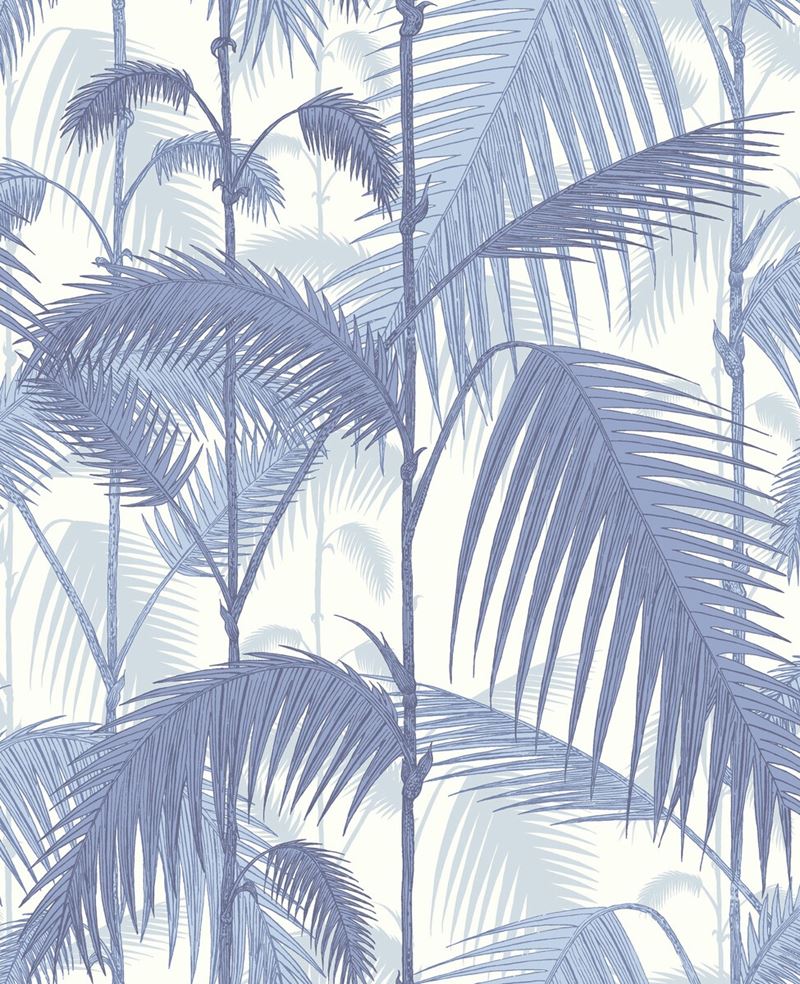 Cole & Son Wallpaper 95/1005.CS Palm Jungle Blues/ White