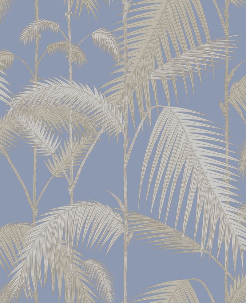 Cole & Son Wallpaper 95/1006.CS Palm Jungle Straw & Blue