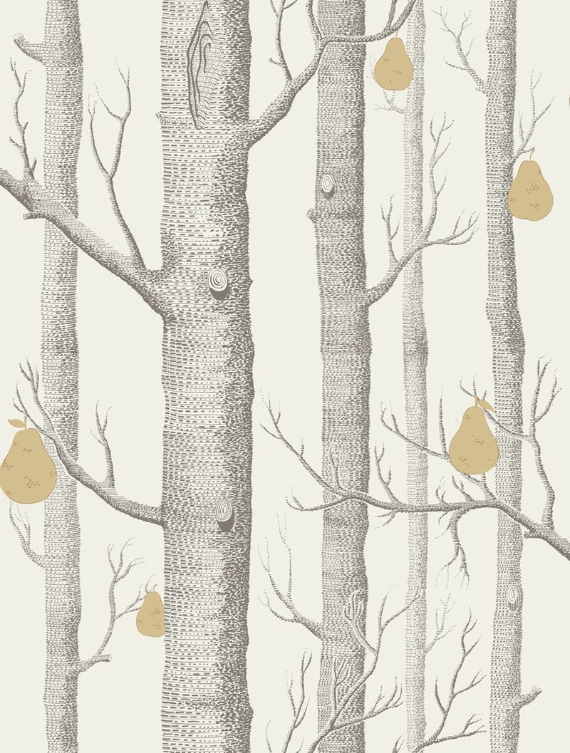 Cole & Son Wallpaper 95/5032.CS Woods & Pears Charcl/Lin/Gld