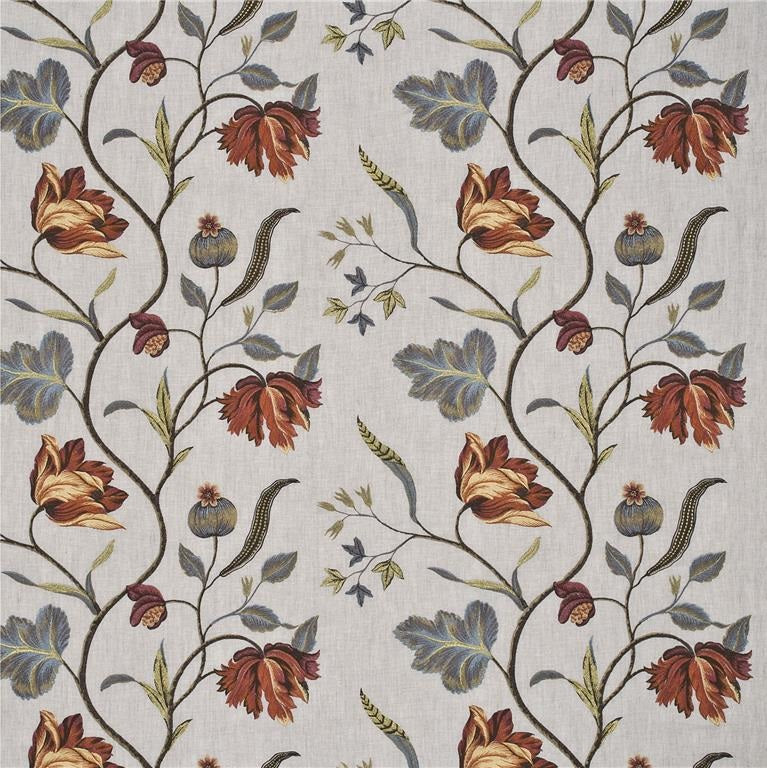 G P & J Baker Fabric BF10345.2 Tulip Tree Linen Pimento